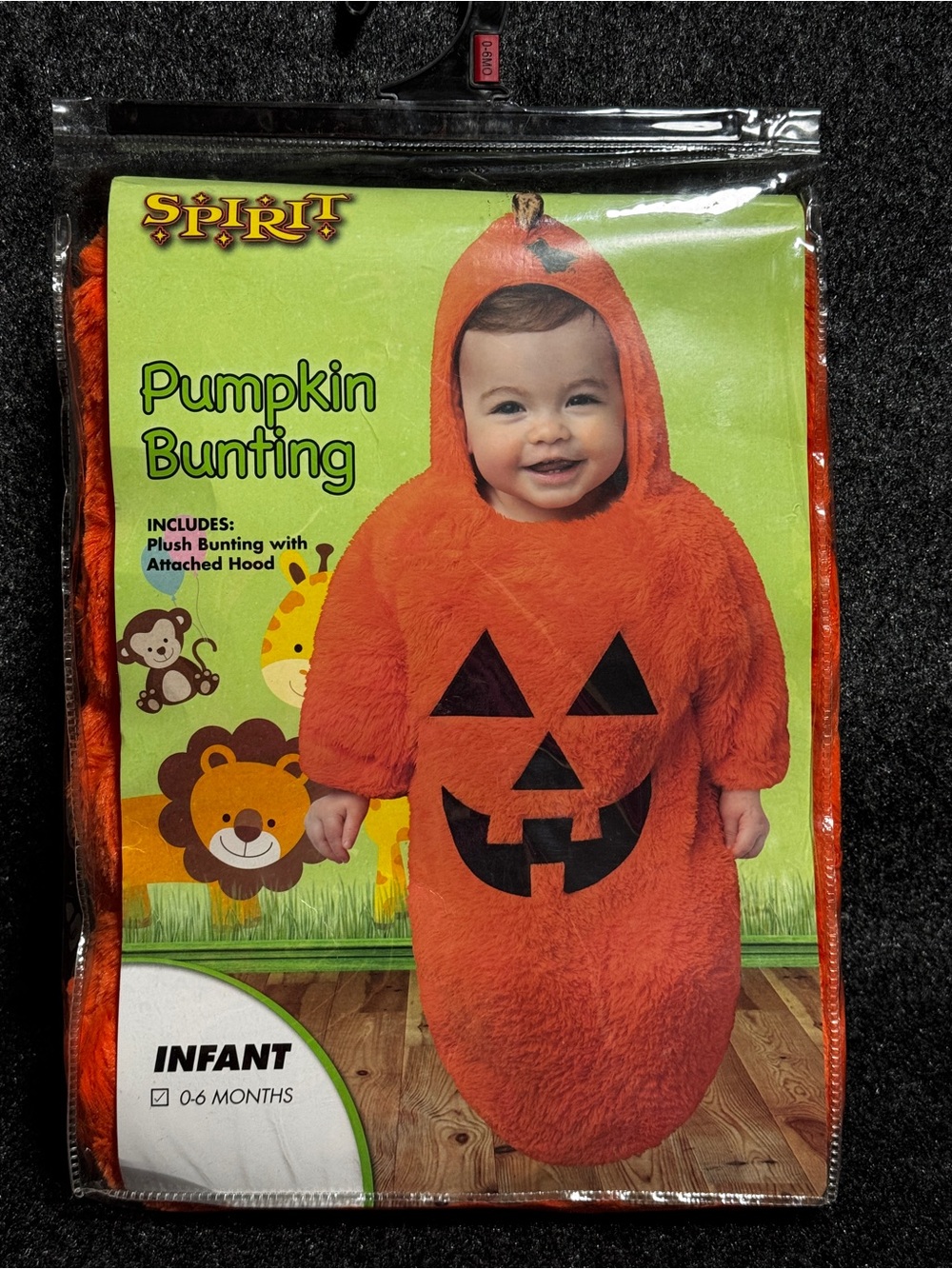 Spirit Pumpkin Bunting Baby Costume 0-6M Plush Halloween